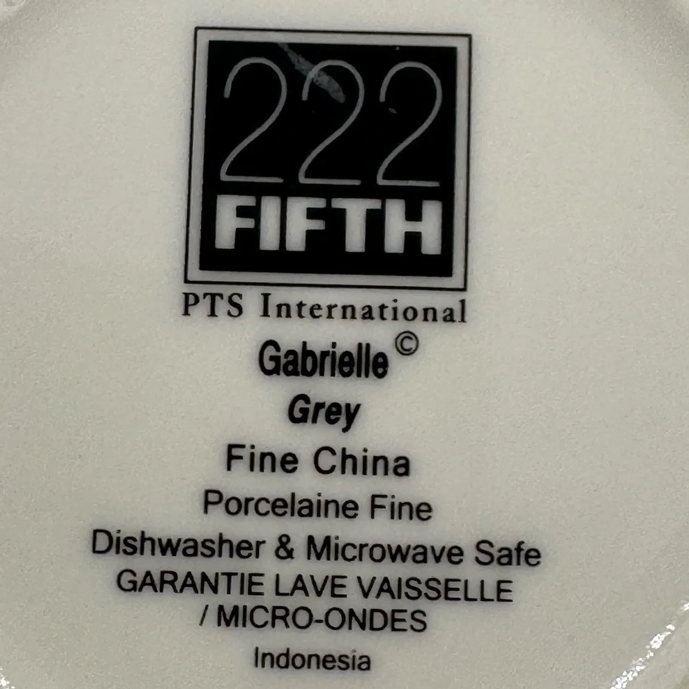 222 Fifth “Gabrielle Grey” Porcelain Soup/cereal Bowls- Set of 4
